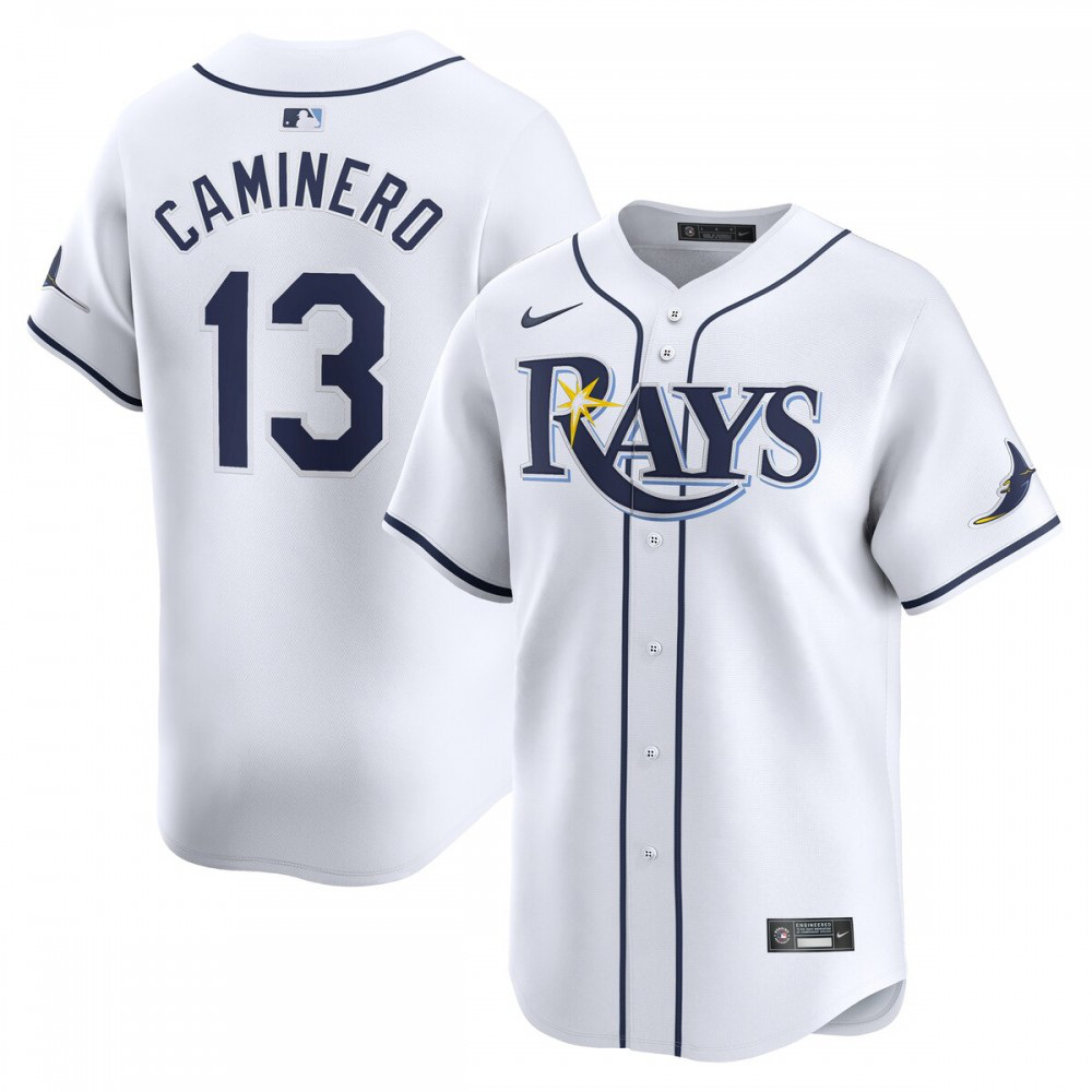 Junior Caminero Tampa Bay Rays Home Limited Player Jersey - White-Pro Kit Vault | Brand New 26/27 Sports Jerseys